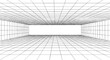 © Mother Of Mahofuj - Wireframe perspective grid tunnel abstract digital space