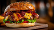 © Shelinaakter - Juicy bacon cheeseburger with fresh lettuce and tomato