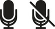 © Shayla Akter - Collection of microphone status icons displaying active voice, muted audio, and sound control symbols using simple strokes, clear shapes, vibrant outline circles, and modern communication graphics for