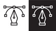 © M Bilal - Pen tool icon vector illustration in flat design graphic design element for creating curves and shapes isolated on black and white background