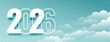 © starlineart - stylish 2026 lettering new year cloudy banner with copyspace