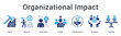 © gibranicon - Organizational impact banner web icon demonstrating mission and inspiration through leadership, collaboration, diversity, and equality.