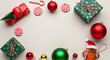 © MD BAYZID HASAN - Christmas flat lay with red truck and gifts holiday