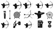 © Mobiles - Smooth Vector Archery Silhouettes Set: Precise Bow Handling and Targets