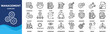 © Trend Icons - Management icon set collection. an icon pack contain manage, plan, lead, strategy, goal, task, team, schedule, organize, project