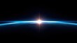© tao - A blue glowing light on the horizon, high resolution and high quality, suitable for technology, space, or nature-themed designs.