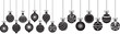 © Kamrun82 - Collection of decorative baubles vector illustration of monochrome holiday spheres and christmas ornaments on transparent background