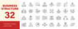 © Dear Lala - Business structure icon set. Editable line icons. Vector illustration.