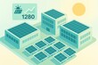 © Leo Rohmann - Eco friendly solar energy solution in urban landscape featuring solar panels generating renewable energy with a sunlit background illustrating sustainable development