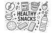 © 123levit - Doodle art of nutritious snacks with fruits, nuts, and berries