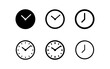 © 123levit - Minimalistic black and white clock set in different styles featuring simple design elements