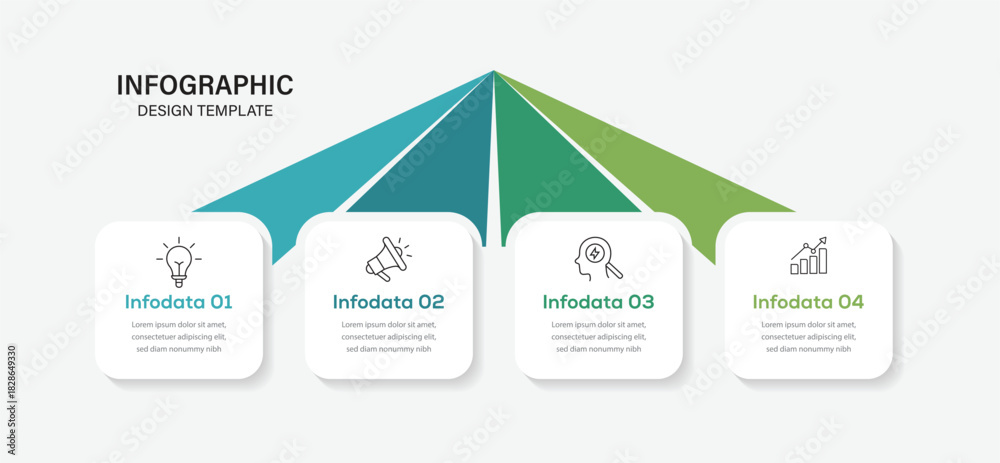 Business template for vector infographic labels design with icons and 4 ...