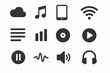 © Дар'я Солтис - Icons icon wifi stream music wave note play button vector pause equalizer