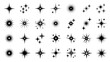 © MstHosneara - Sparkle star icon set, various glitter light effects, shine, glow, burst, flash, magic, bright decoration element collection vector art graphics