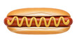 © Marcel - Delicious hot dog with mustard isolated PNG, classic American fast food on transparent background for restaurant menu and food design
