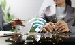 © gothong_1984 - A world of borderless connectivity, leading-edge digital wireless networks, highly secure business and financial data transfer, and conferencing via interfaces of future technologies.