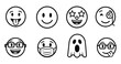 © MdAyubAli - Collection of hand drawn emoji faces and ghost