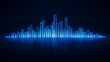 © Rakib Rakib - Futuristic blue equalizer waveform background visual representation of digital audio technology and data processing