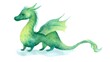 © decorator - Charming green dragon illustration a whimsical friend perfect for children’s books and magical stories