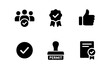 © 123levit - Certification icons: silhouette approval and achievement symbols for business and education