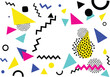 © dhorido studio - Memphis Style Geometric Pattern with Retro 80s and 90s Design Elements