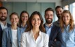 © gu - Group portrait of cheerful business people in office. High quality
