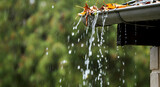 Clogged gutters and rainwater home damage