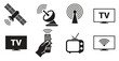© kuwka - tv icons set black on a white background