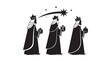 © Marzina Begum - Three wise men silhouette following a shooting star on a dark background christmas nativity scene silhouette