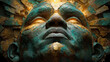 © Concept Photo Studio - Statue de bronze, gros plan sur le visage regardant vers le haut