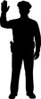 © Dave - Policeman black silhouette clipart design illustration isolated on background