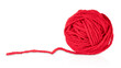 © Маргарита Костюк - A ball of red yarn on a white background.