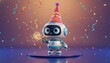 © G_B_illustration - Cute Robot Celebrating New Year 2026 with Party Blower and Confetti, Generative AI