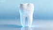 © aliececome - Futuristic oral care visual style, a white tooth, a white hexagonal grid covering the surface of the tooth neatly