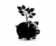 © Realm - Sustainable Financial Growth: A Whimsical Piggy Bank Blossoms with the Prosperity of a Flourishing Plant
