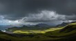 © rey - Panoramic view of a coastal landscape under a dramatic, stormy sky