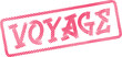 ©  Design_ mn - Journey Themed Voyage Stamp with Halftone Dot Pink Texture and Grunge Effect
