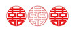 © NimDesignHub - Double happiness symbols red paper cut for Chinese wedding celebration