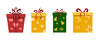 © Moovor Lab - Colorful present box illustration set with festive gift designs in playful flat style ideal for holiday celebration graphics digital greeting cards packaging concepts creative resources