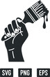 © BlackGraphicc - A silhouette of a hand holding a dripping paintbrush with svg png and eps file types below it