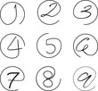 © Lablu - Hand drawn numbers one through nine inside circles
