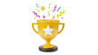 © JR - Celebrate success with a golden trophy and cheerful confetti, perfect for awards ceremonies, business achievements, and recognizing outstanding performance