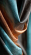 © ABF_MATEO - A shimmering cascade of draped fabric with a gradient from teal to copper, creating a luxurious texture and depth in the composition.