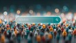 © Anuson - A search bar hovers over a blurry crowd of people representing the concept of searching for information or people online on the internet.
