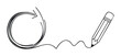 © Pro Designs - Hand drawn pencil creating a continuous loop with a wavy line for representing processes, ideas, and connection in conceptual representation.