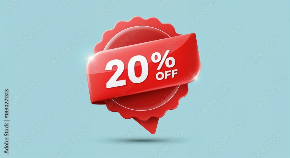 Discount Deal: An eye-catching badge prominently displays a 20% ...