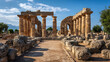 © CinimaticWorks - roman ruins ancient stone columns and historic structures under blue sky classical architecture scenic landmark heritage archaeological site travel destination