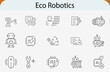 © rayzign - eco friendly robotics line icon set, sustainable ai technology vector