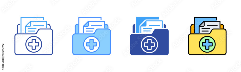 Medical History Icon, Multi Styles Icon Set Stock Vector | Adobe Stock