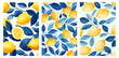 © Narin - Summer collection of Amalfi Coast with Mediterranean Lemons. Lemon patterns. Vintage poster designs showcasing Sicily, Positano, Capri and coastal food culture.